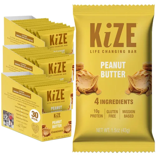 Vista 26 de KiZE Energy Bars - Barras energéticas de reemplazo de comidas con alto contenido de proteínas, a base de mantequilla de almendras, sin gluten, sin