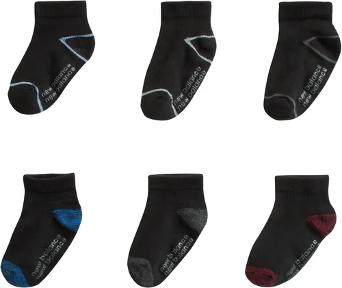 Vista 3 de New Balance Calcetines para bebé, paquete de 12 calcetines antideslizantes de corte de cuarto (bebébebé)