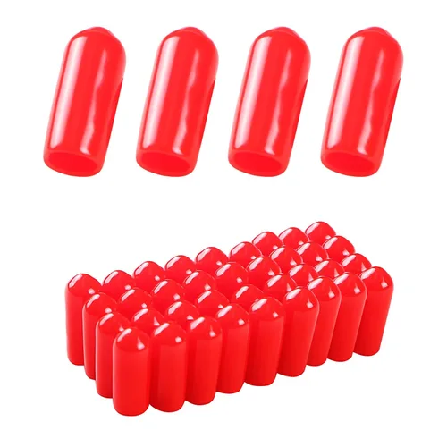 Vista 39 de Cubierta de tapa de extremo redondo de goma 0.08 pulgadas (0.079 in), protectores de rosca de tornillo de PVC flexible de tubería de tubería