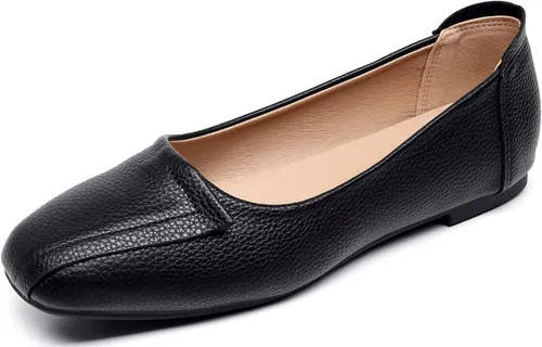 Vista 23 de VenusCelia - Zapatos bajos de baile para mujer Beige (Beige PU)