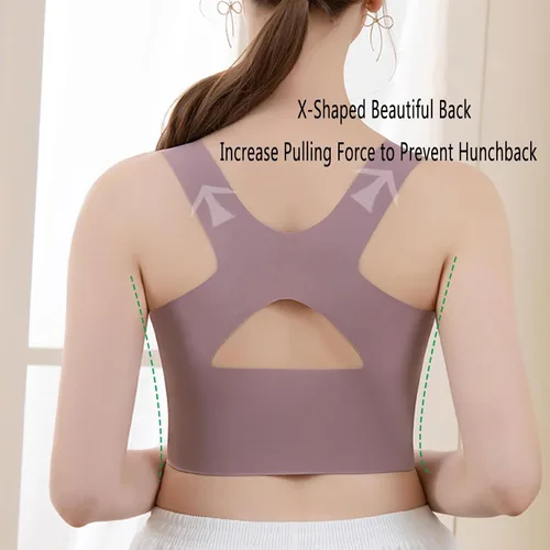 Vista 4 de Libiyi - Sujetadores transpirables de gran tamaño para mujer, sujetadores Dotmalls, bralettes inalámbricos, banda elástica para mujer