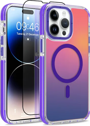 Vista 141 de Funda magnética para Google Pixel 10 Pro XL [compatible con Magsafe] [bonito diseño fluorescente de moda] a prueba de golpes, delgada, translúcida