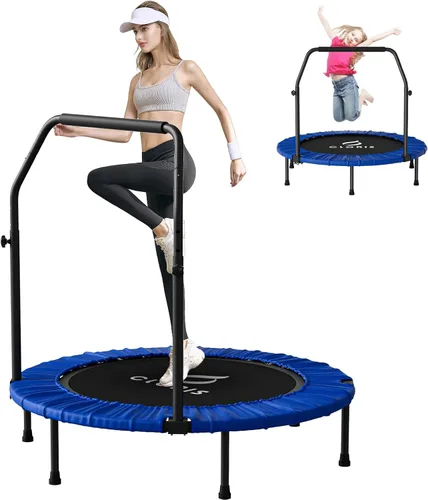 Vista 8 de CLORIS Trampolín plegable de 40 pulgadas con mango de espuma ajustable, con funda acolchada segura, el mejor regalo.
