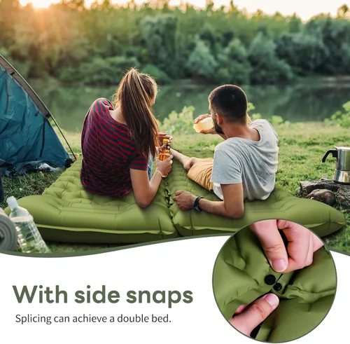 Vista 7 de Almohadilla de Dormir de Camping con Almohada, Almohadilla Inflable con Bomba de Pies Integrada, Colchón de Aire Ultraligero, Almohadilla de Camping