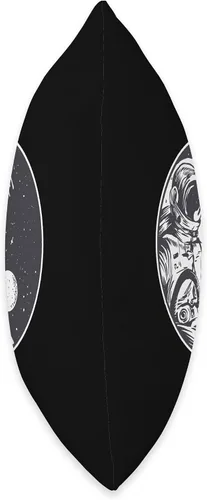 Vista 2 de Astronaut Moon Yin Yang Almohada espacial, 16 x 16, multicolor
