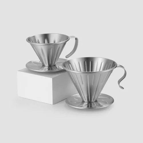 Vista 8 de Gotero de café con forma de V de acero inoxidable 304, filtro de café de goteo lento, filtro de café reutilizable con asa, accesorio para cafetera