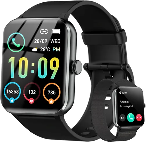 Vista 8 de Reloj inteligente, reloj inteligente HD de 1.85 pulgadas para hombres y mujeres (respuesta/hacer llamadas), reloj de fitness con frecuencia
