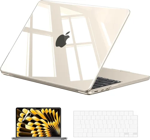 Vista 13 de EooCoo Funda para MacBook Air de 15 pulgadas M5 M4 M3 M2 2026-2023, color Crystal Black