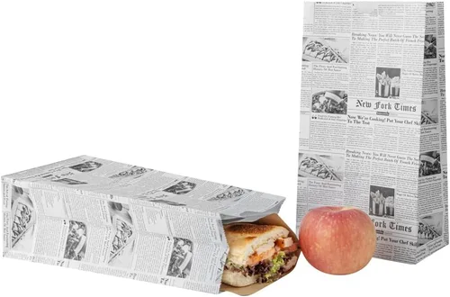 Vista 43 de Restaurantware Bag Tek - Bolsas de papel de 2 libras, 100 bolsas de almuerzo desechables, pequeñas para almuerzos, sándwiches y aperitivos, bolsas