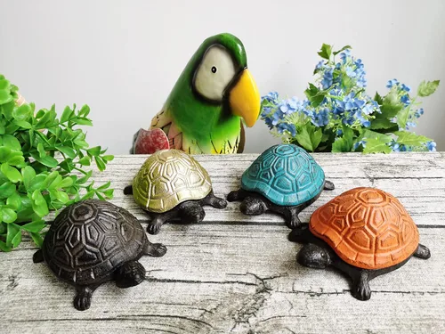 Vista 7 de BSTGIFTS - Ocultador de llaves de hierro fundido con forma de tortuga - Juego de llaves de repuesto y decoración de jardín - Caja de baratijas