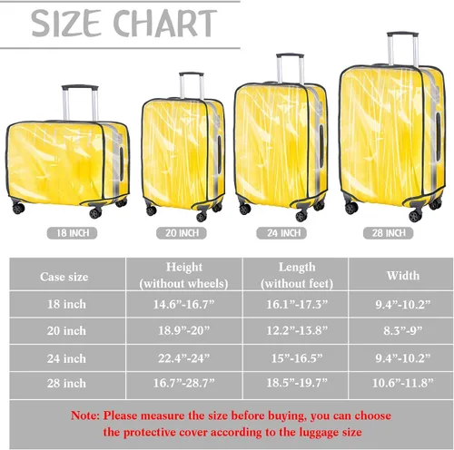 Vista 2 de Reginary 8 piezas transparente cubierta de equipaje PVC impermeable maleta cubierta protectora para equipaje Spinner ruedas maleta, Transparente