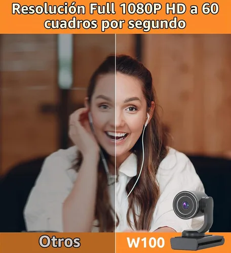 Vista 2 de TOUCAN Cámara web 1080P con micrófono, cámara de transmisión FHD con 1080P/60fps, protección de privacidad Plug and Play, cámara web ultra compacta