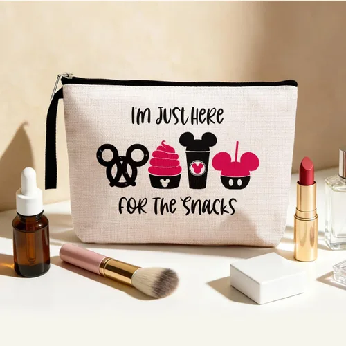Vista 3 de Hanamiya Na Bolsa de aperitivos para viajes, divertida bolsa de maquillaje impermeable, lavable, reutilizable para viajes, playa, bonitas bolsas