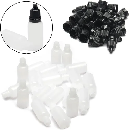 Vista 2 de Othmro 50 botellas de plástico de polietileno de 0.5 onzas, botellas cuentagotas de ojo de laboratorio de 0.5 fl oz, botella gotero líquido