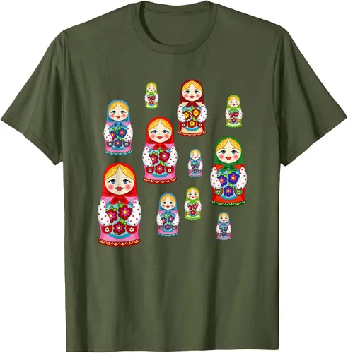Vista 8 de Rusia - Camiseta de juguete retro para niños, diseño de muñecas rusas