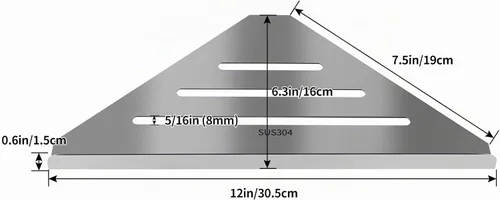 Vista 3 de 2 estantes esquineros de acero inoxidable 304 con tornillos, organizador de ducha triangular, soporte de jabón de montaje en pared para baño