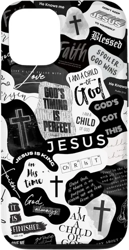 Vista 28 de Funda estética para iPhone 16 con versículos bíblicos cristianos, frases positivas