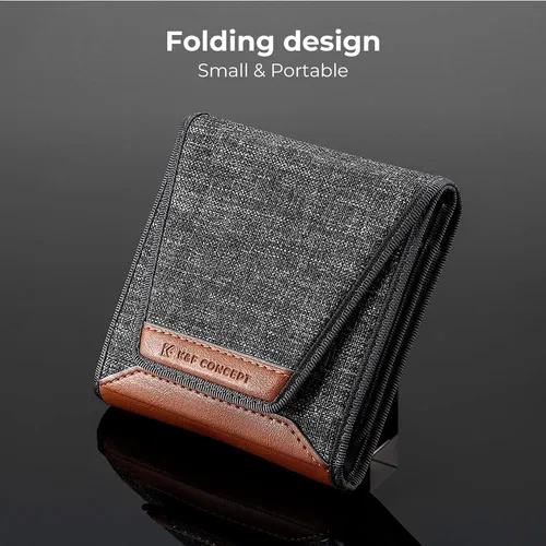 Vista 2 de K&F CONCEPT Funda para Filtro de Lente, Estuche para Filtro de Lente Profesional de 3 Bolsillos con Correa para Filtros de Fotografía, Resistente al