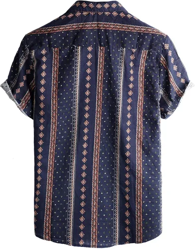 Vista 4 de VATPAVE Camisas hawaianas florales de manga corta con botones para hombre