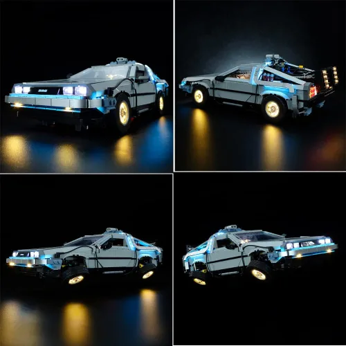 Vista 6 de RC con kit de luz LED de sonido para (Back to The Future Time Machine 10300) Kit de construcción, kit de iluminación de construcción para Lego 10300