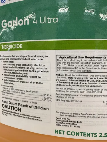 Vista 2 de Herbicida Garlon 4 Ultra Triclopyr para hileras de cercas y más 787593