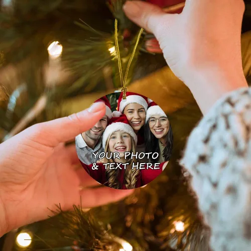 Vista 6 de ORYG Adornos de Navidad personalizados con foto y texto, decoraciones colgantes de acrílico, regalos de árbol de Navidad, regalos de fiesta de boda
