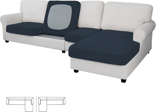 Vista 149 de Easy-Going - Funda de cojín elástica individual para sofá biplaza, sillón, funda de cojín protectora, suave, flexible con parte inferior elástica