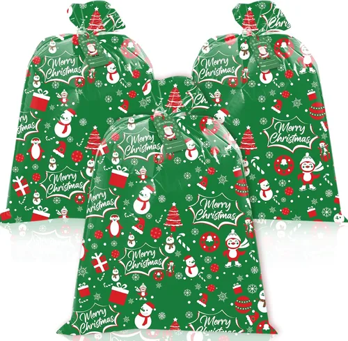 Vista 12 de HYmoso 1 pieza bolsas de regalo de Navidad extragrandes, bolsas de regalo jumbo para bicicleta para regalos navideños enormes de gran tamaño, bolsa