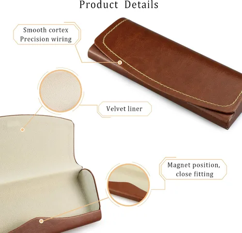 Vista 2 de LifeArt Funda para gafas, cierre magnético, funda rígida para gafas de sol para hombres y mujeres