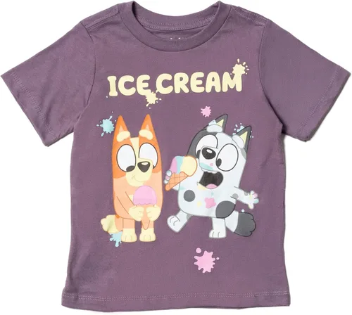 Vista 5 de Bluey Paquete de 3 camisetas para niños para verano, paquete de 3 camisetas de algodón para niños
