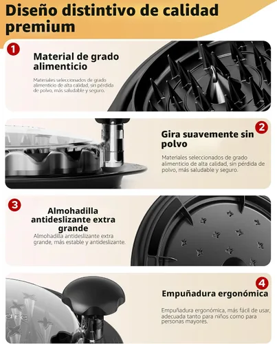 Vista 4 de AveFare - Trituradora de pollo grande de 11 pulgadas, torsión, trituradora de carne Negro