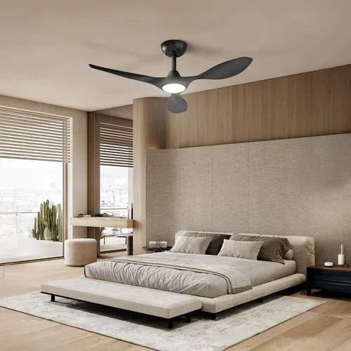 Vista 2 de Roomratv Ventiladores de techo con luces y control remoto, motor CC reversible silencioso y silencioso, 6 velocidades, temporizadores, 3 CCT, uso