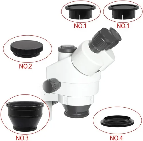 Vista 2 de Kit de accesorios para microscopio 7X-45X 3.5X-90X simulocal zoom Trinocular estéreo Accesorios para cabezal de microscopio biológico de video no.1