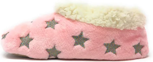Vista 4 de JYinstyle Womens The Starz Plush Slippers, Cute Fuzzy Sherpa Slippers, Glitter and Stars House Indoor Shoes