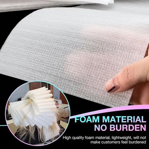 Vista 2 de Noverlife 100 unidades de papel de tinte para el cabello de gran tamaño reutilizable de espuma para el cabello