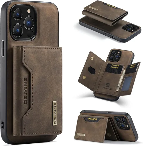 Vista 10 de Fundas de cuero tipo cartera para teléfono compatibles con iPhone 14 Pro Max con tarjetero para hombres de 6.7 pulgadas, contraportada desmontable 2