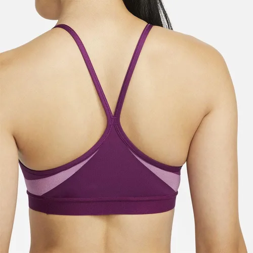 Vista 3 de Nike Dri-FIT Indy - Brasier deportivo con cuello en V y relleno ligero para mujer