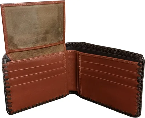 Vista 5 de D 'shark Lujo Piel De Cocodrilo Piel Bi-fold corto cartera (Marrón Oscuro)
