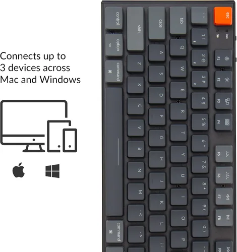 Vista 2 de Keychron Teclado mecánico USB inalámbrico ultra delgado K1 RGB intercambiable en caliente con diseño sin llave para Mac Windows con interruptor