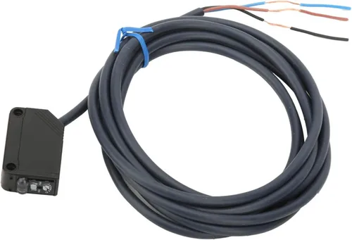 Vista 2 de Sensor de haz fotoeléctrico, interruptor de detección de reflexión difusa sensible con rango de 3.937 in, 12 24 VCC, salida NPN, cable de 5.91 pies