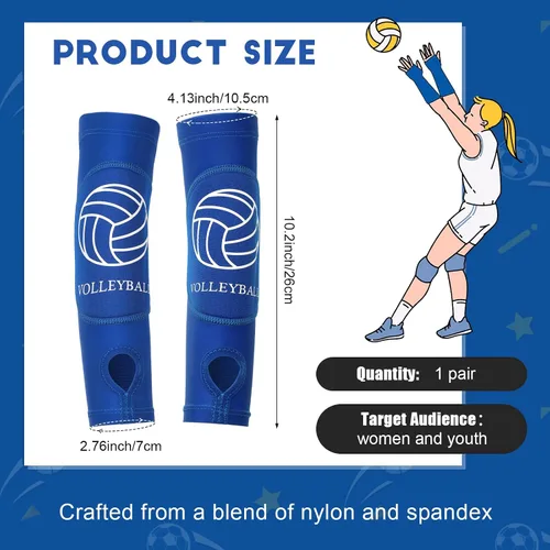 Vista 2 de Shappy 2 piezas de mangas para brazos de voleibol, mangas para antebrazos, almohadillas para brazos de voleibol para niños, niñas, adolescentes