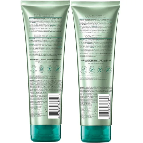 Vista 2 de L'Oreal Paris Champú y acondicionador espesante sin sulfato, espesa y fortalece el cabello fino y frágil, EverPure, 1 kit de cuidado del cabello