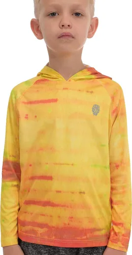 Vista 2 de Sudaderas con capucha para niños al aire libre, camisetas atléticas juveniles, protección solar UPF 50+