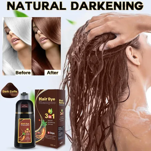 Vista 3 de IIIMEIDU Champú para teñir el cabello 3 en 1 para cabello gris, champú con ingredientes herbales tinte burdeos para mujeres y hombres, cobertura