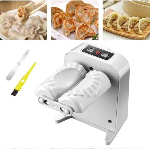 Vista 8 de Máquina Prensadora de Dumplings Eléctrica Automática - Ajustable y Fácil de Operar, Con Cuchara y Cepillo - Para Hacer Masa en la Cocina del Hogar