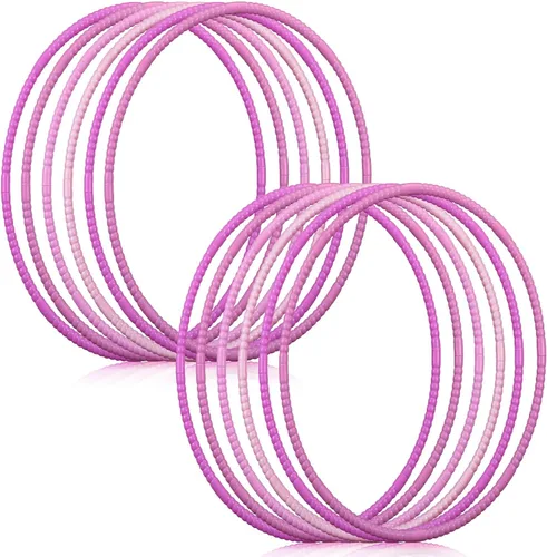 Vista 18 de Sratte 12 aros de juguete desmontables y ajustables para niños, anillo de ejercicio de color, círculo de plástico para niños y adolescentes,