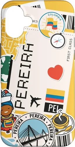 Vista 23 de Flight Boarding Pass Tag Label to Destination Pereira Case for iPhone 16