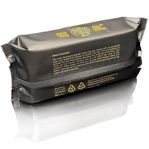 Vista 7 de CleanSkin - Toallitas limpiadoras para tatuajes de jabón verde, todo en uno, toallitas para tatuajes durante el tatuaje Cuidado posterior