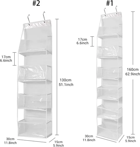 Vista 5 de Organizador de almacenamiento para colgar sobre la puerta, para colgar en el armario, dormitorio, hogar, organizador