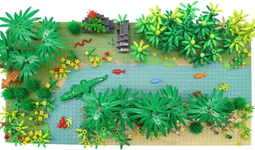 Vista 3 de Bloques de construcción de árboles de selva tropical con 2 placas base